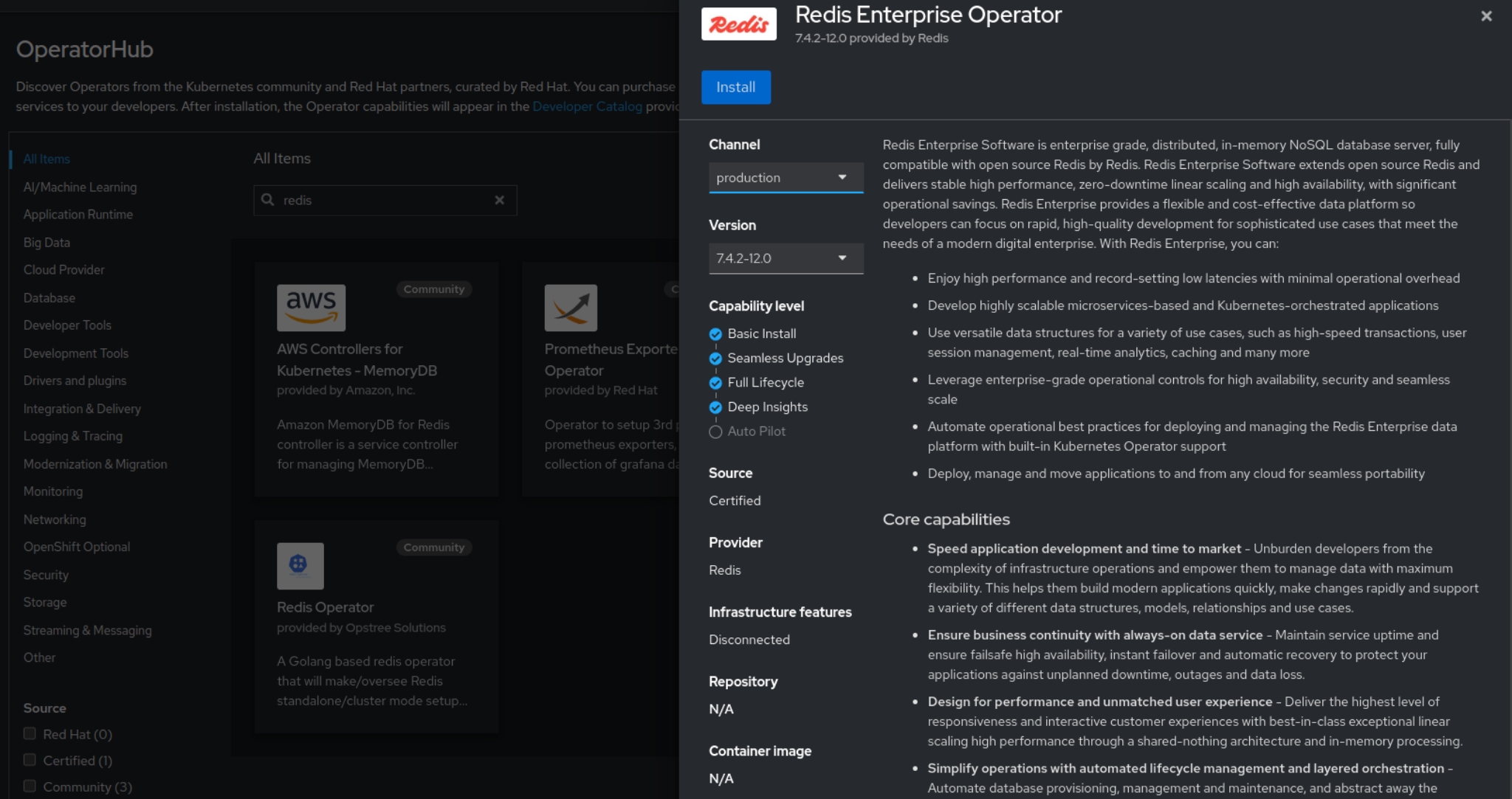 Setup Redis Enterprise Operator with Console